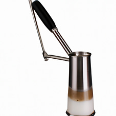 milk frother Coffee milk frothers are a great way to whip up delicious frothy milk for your favorite coffee drink. Whether you're making a cappuccino, latte, macchiato, or just enjoying a cup of hot chocolate, a coffee milk frother can help you create the perfect froth. With so many designs and styles on the market, there is something to suit every taste and budget. From handheld battery-operated frothers to countertop models, you can find one that will fit your lifestyle and coffee needs. With just a few simple steps, you can enjoy a café-style beverage in the comfort of your own home.